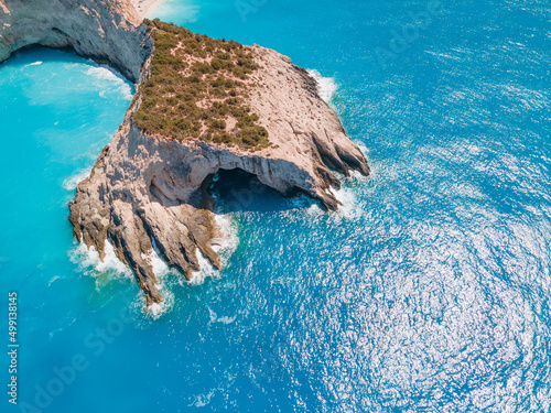 aerial view of Porto Katsiki beach at lefkada island photo
