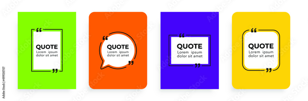 Quote for your opportunities. Speech bubbles with quote marks. Quote frame for your text. Vector illustration.