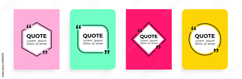 Quote for your opportunities. Speech bubbles with quote marks. Quote frame for your text. Vector illustration.