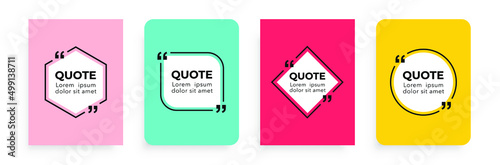 Quote for your opportunities. Speech bubbles with quote marks. Quote frame for your text. Vector illustration.