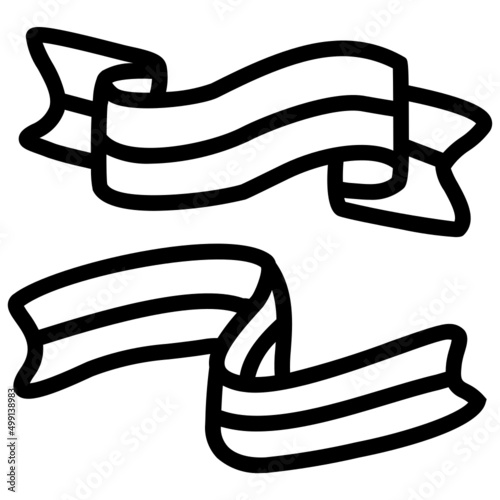 handdrawn ribbon icon