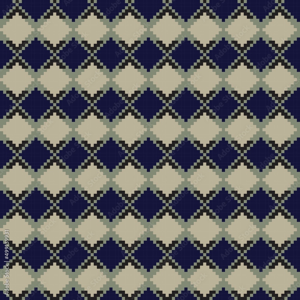 Argyle Fair Isle Seamless Pattern Design Argyle Fair Isle Seamless Pattern Design