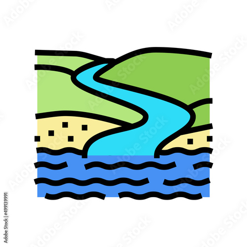 river mouth color icon vector. river mouth sign. isolated symbol illustration