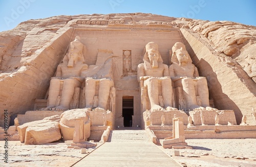 The Colossal Statues of Abu Simbel's Great Temple of Ramesses II photo