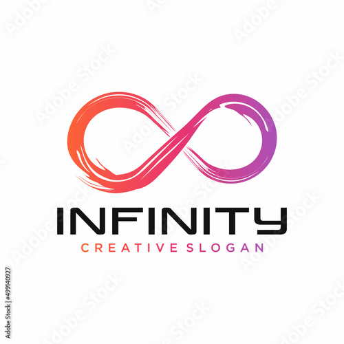 Infinite limitless symbol icon or logo design template. Corporate branding identity colorful gradient
