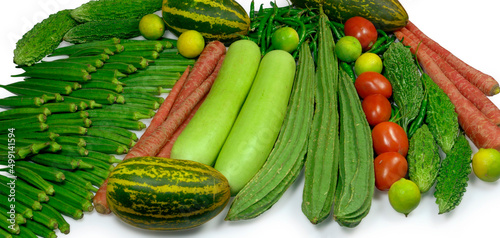 Indian fresh mixed vegetables  Group of organic green vegetables