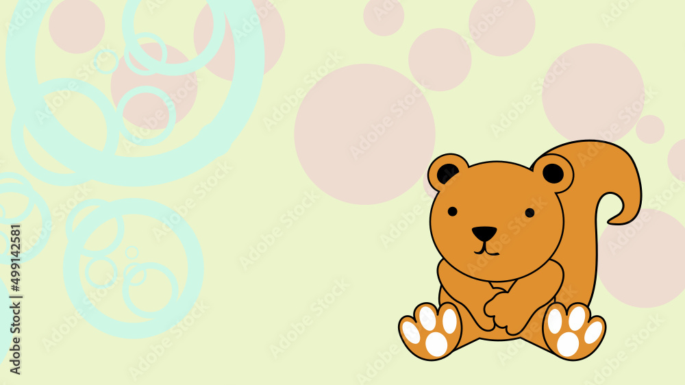 Fototapeta premium baby squirrel cartoon background in vector format