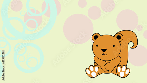 baby squirrel cartoon background in vector format