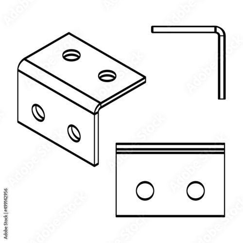 Corner with holes. Vector set