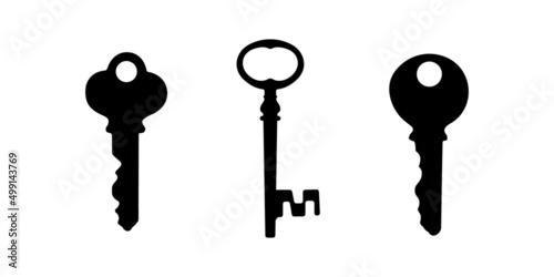 Key Silhouette. Black and White Icon Design Element on Isolated White Background