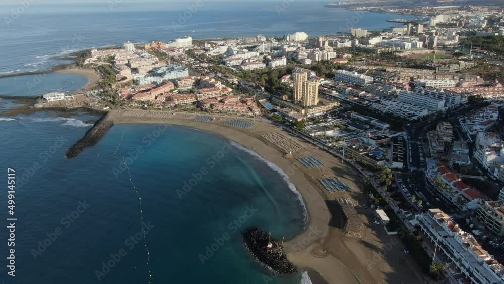 Costa Adeje (Playa de Las Americas) aerial view, Tenerife, Canary Islands, Spain