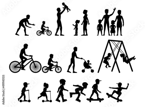 silhouette design of people activity