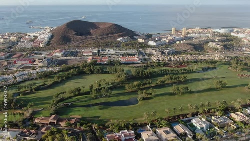 Aerial view of Playa de Las Americas at Costa Adeje, Tenerife, Canary Islands photo