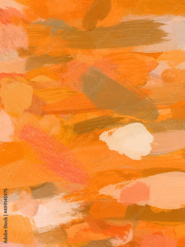 orange messy handpainted background with large paintstrokes and rough edges