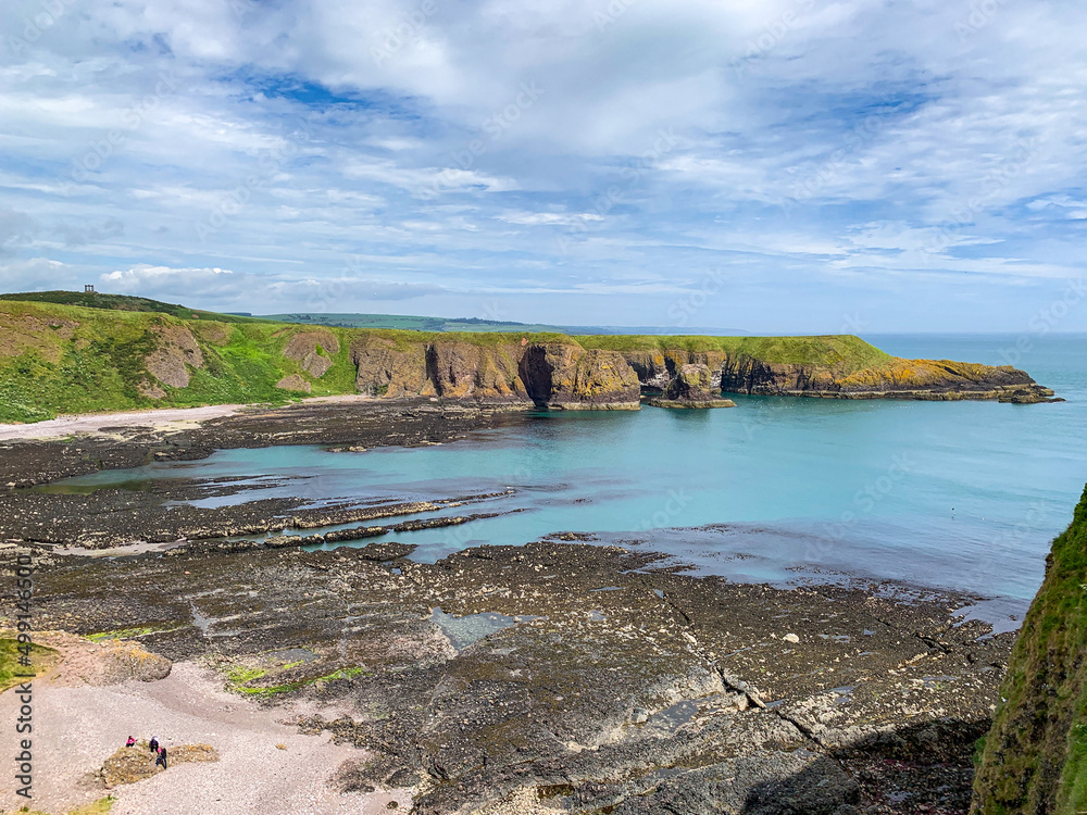 Stonehaven beach view from the dunnottar castle Scotland highlands