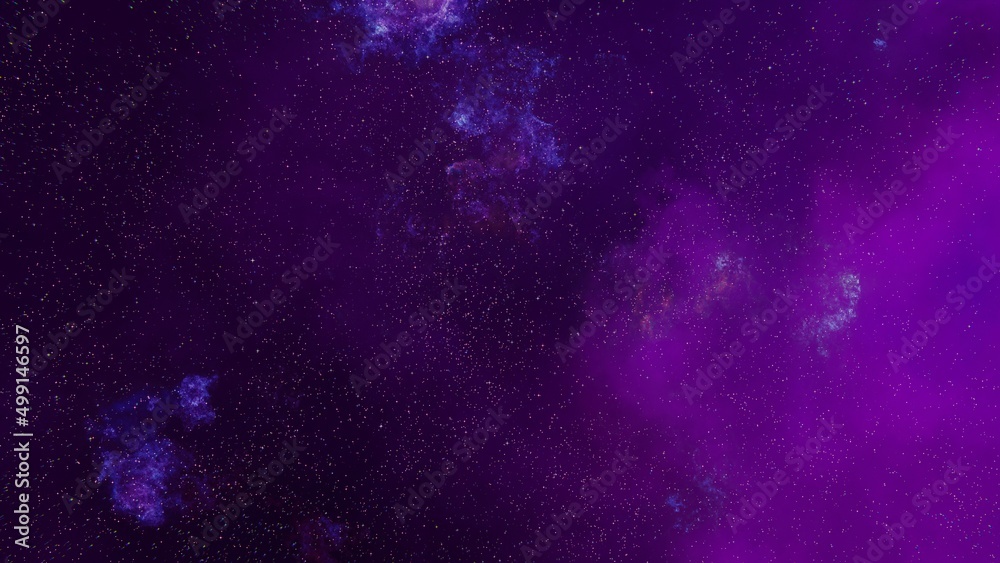 Naklejka premium Etherial Purple Bursting Galaxy with stars