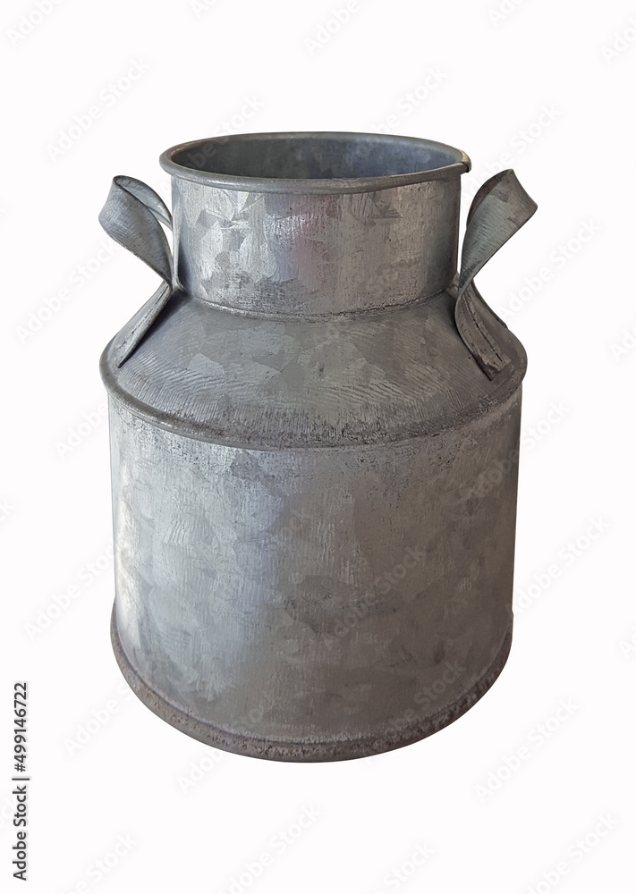 retro zinc bucket on white background retro zinc bucket on white background