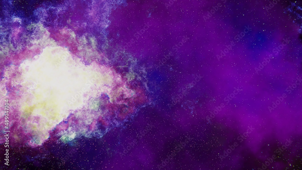 Abstract photo of a colorful purple and blue space nebula