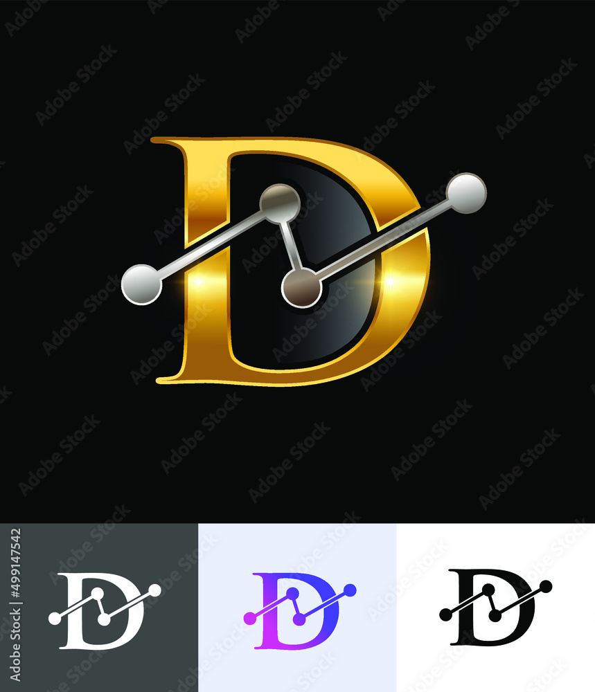 Golden Technology Monogram Logo Letter D Golden Technology Monogram Logo Letter D