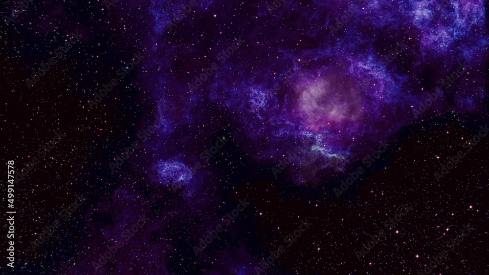 Fototapeta premium Abstract photo of a colorful purple and blue space nebula