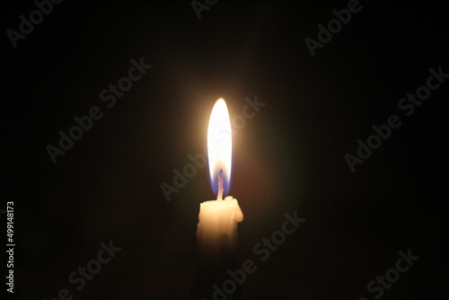 Closeup shot of candle light in the darkness