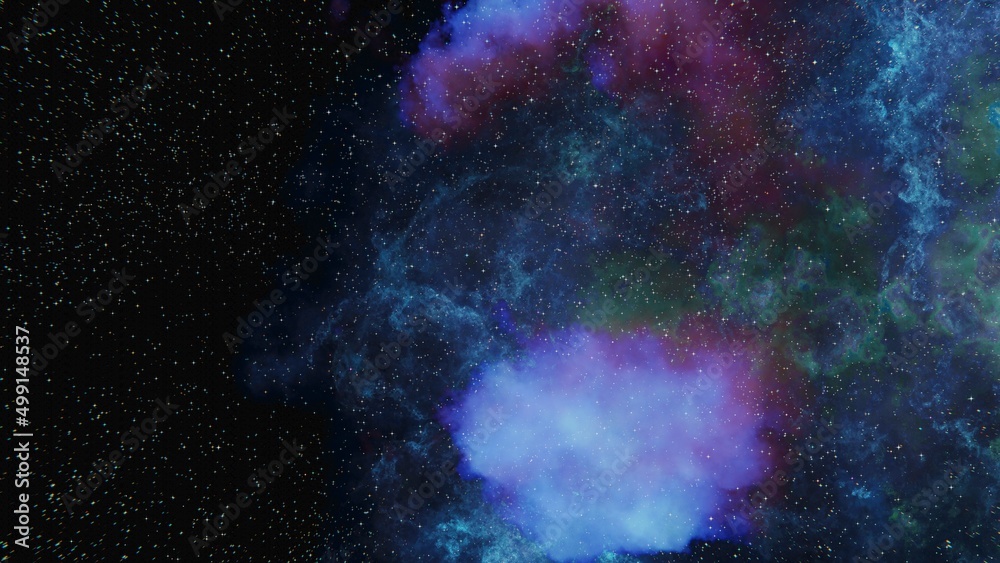 Blue, green and purple nebula.Galaxy.space nebula.blue space nebula
