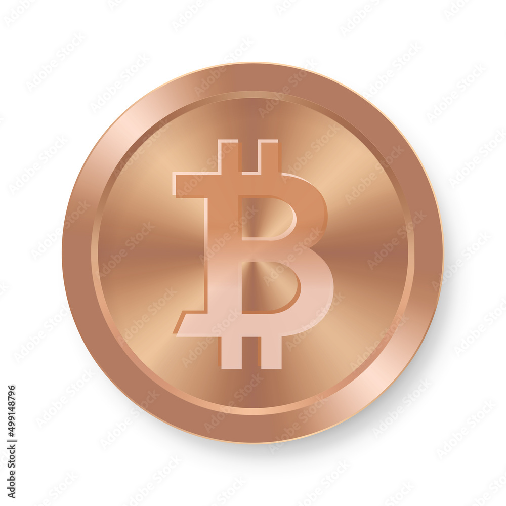 Bronze coin of bitcoin Concept of web internet cryptocurrency Bronze coin of bitcoin Concept of web internet cryptocurrency