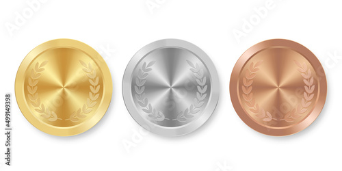 Golden silver and bronze award sport medal for winners
