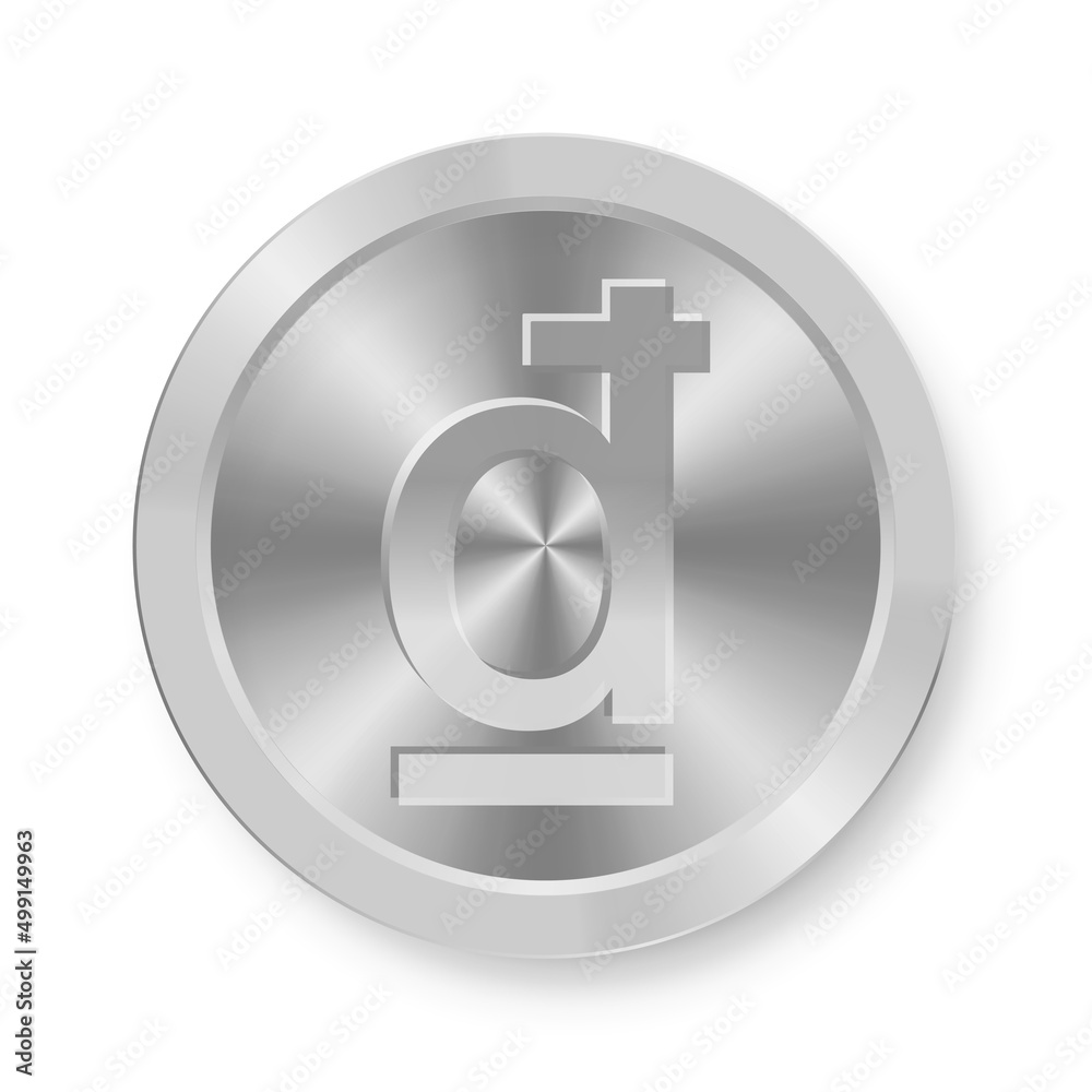 Silver Dong coin Concept of internet web currency Silver Dong coin Concept of internet web currency