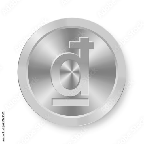 Silver Dong coin Concept of internet web currency