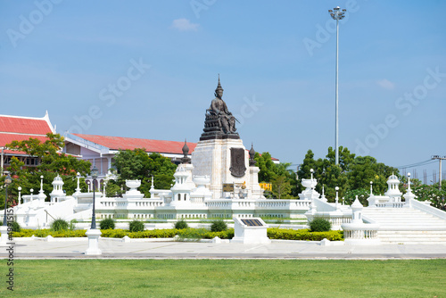 View of the monument to King Mongkut (Rama IV) on a sunny day, Phetchaburi