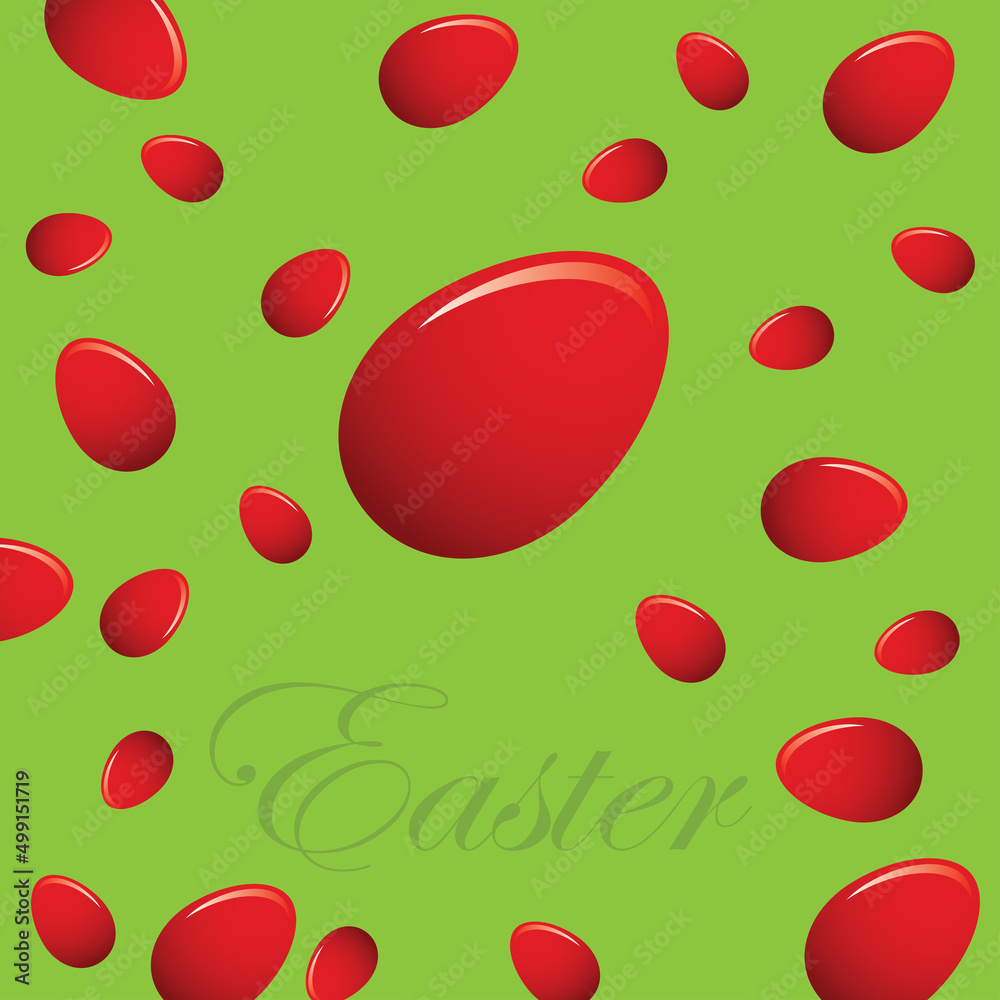 Easter red eggs card Easter red eggs card