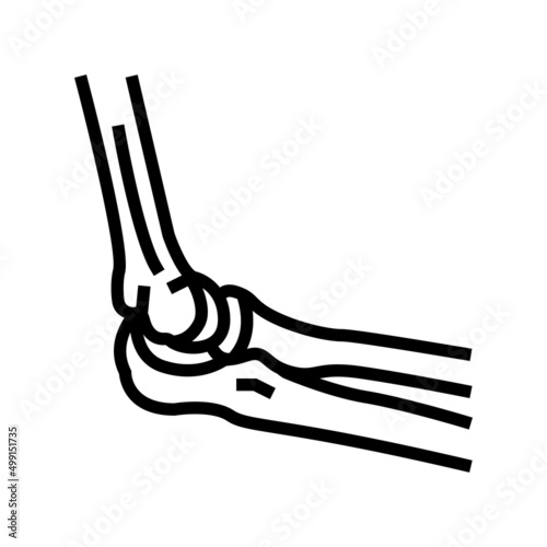 elbow bone line icon vector. elbow bone sign. isolated contour symbol black illustration