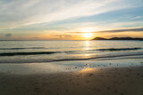 Beautiful sunset in Koh Samet Island, Famous Tourist destination in Rayong, eastern Thailand