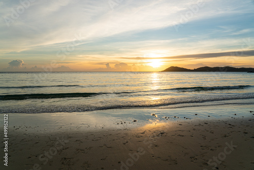 Beautiful sunset in Koh Samet Island  Famous Tourist destination in Rayong  eastern Thailand