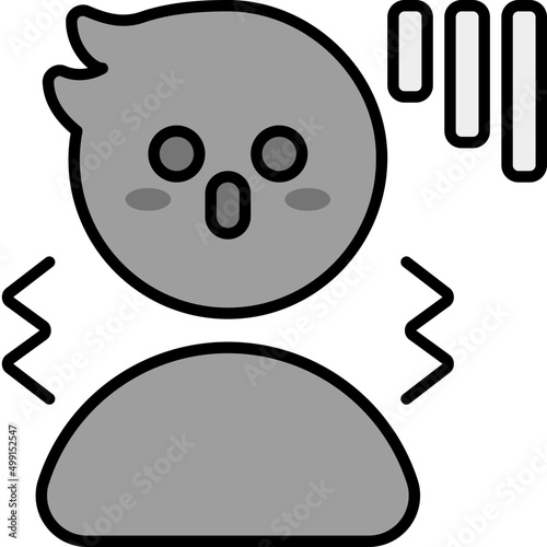 scared outline color icon