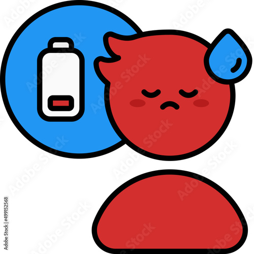 tired outline color icon