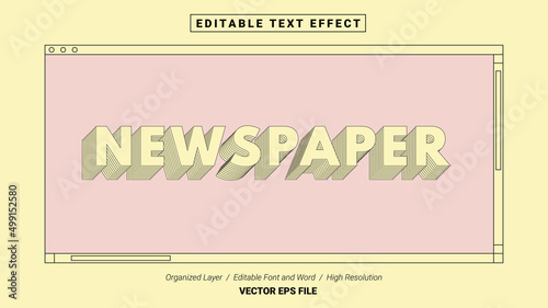 Editable Newspaper Font. Typography Template Text Effect Style. Lettering Vector Illustration Logo.