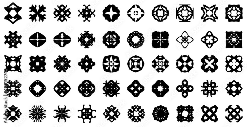 Set of fifty vector ornaments Set of fifty vector ornaments