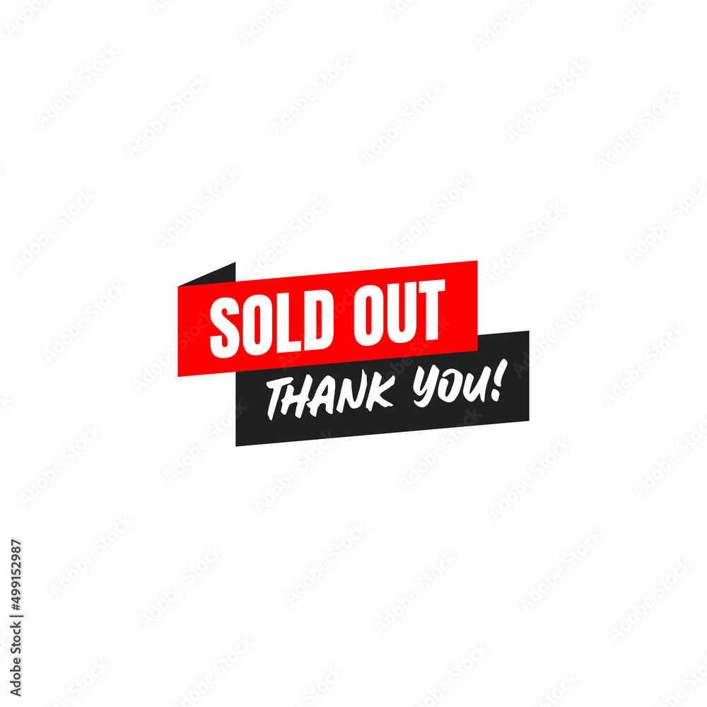 Sold out ribbon label badge logo design for done deal buy sell product online store vector eps 10 Sold out ribbon label badge logo design for done deal buy sell product online store vector eps 10