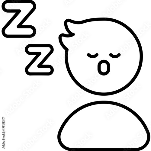 sleepy outline icon