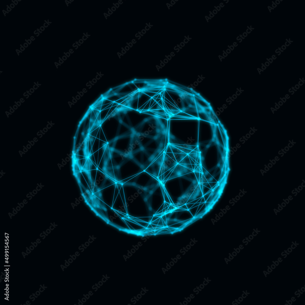 Sci-fi sphere with particles and lines. Concept network connection. Frame sphere. Abstract technology background. 3d rendering. Sci-fi sphere with particles and lines. Concept network connection. Frame sphere. Abstract technology background. 3d rendering.