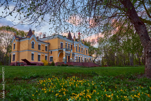 Manor of Glibov (Institute of Agricultural Microbiology and Agroindustrial Production of NAAS of Ukraine) in spring in Chernihiv, Ukraine 