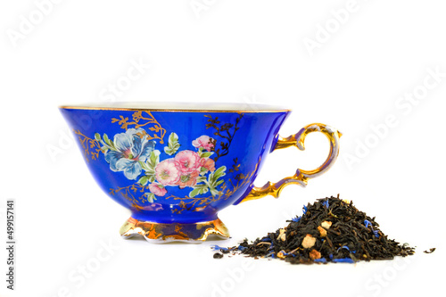 Antique Tea Cup and Loose Leaf Lady Grey Tea