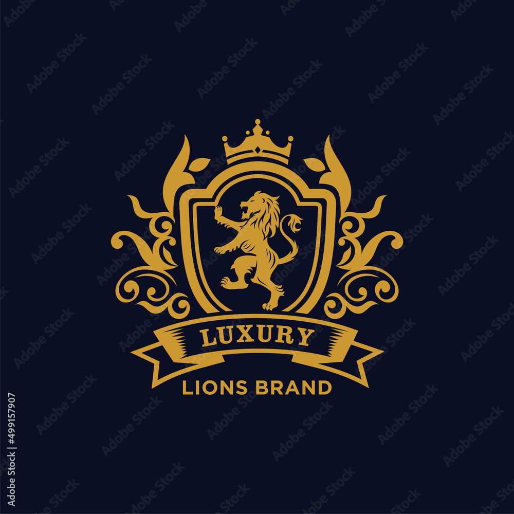 Heraldry lion luxury design template Heraldry lion luxury design template