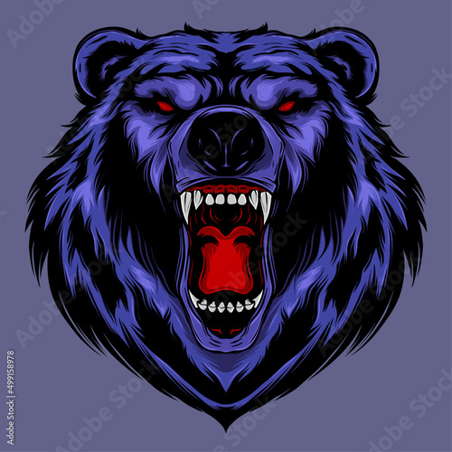 Bear illustration head mascot vector