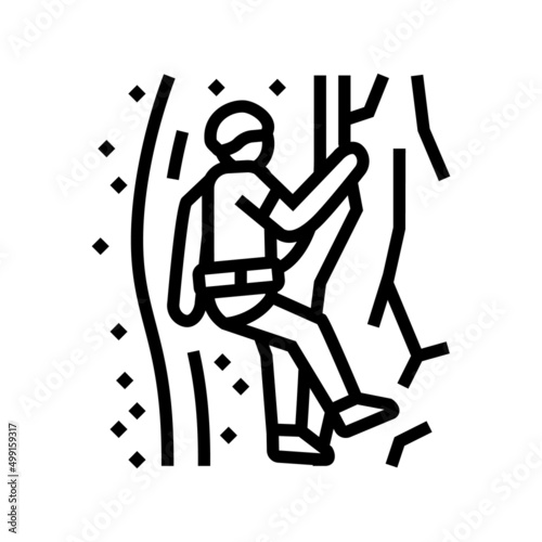 canyoning extreme sport line icon vector. canyoning extreme sport sign. isolated contour symbol black illustration