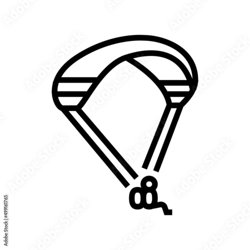 paragliding extreme sport line icon vector. paragliding extreme sport sign. isolated contour symbol black illustration