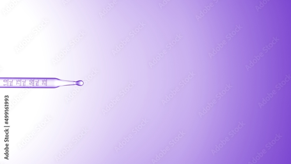 Graduated chemical dropper on violet background | Abstract skincare cosmetics formulation concept Graduated chemical dropper on violet background | Abstract skincare cosmetics formulation concept
