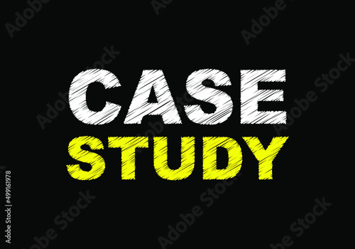 Case study words on chalkboard. Cash research concept. 
